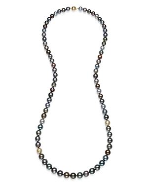 Bloomingdale's Tahitian Cultured Black Pearl Strand Necklace in 14K Yellow Gold, 36 - 100% Exclusive