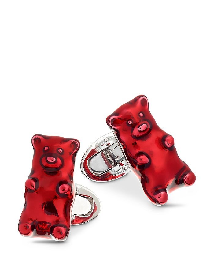 Jan Leslie Sterling Silver Gummy Bear Cufflinks In Red