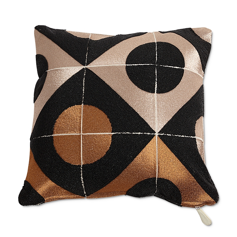 Global Views Circle-Marquetry Down Pillow, 20 x 20