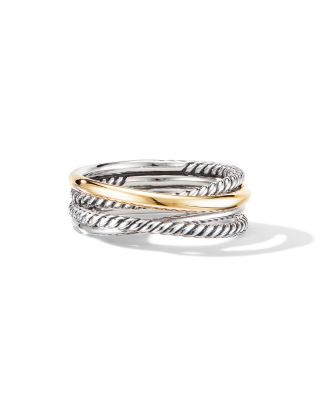 David Yurman Crossover Narrow Ring with 18K Yellow Gold