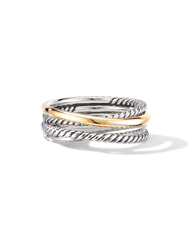 David Yurman Crossover Narrow Ring with 18K Yellow Gold