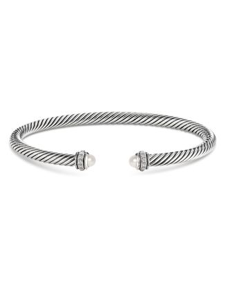 David Yurman Sterling Silver Cable Classic Bracelet with Gemstones ...