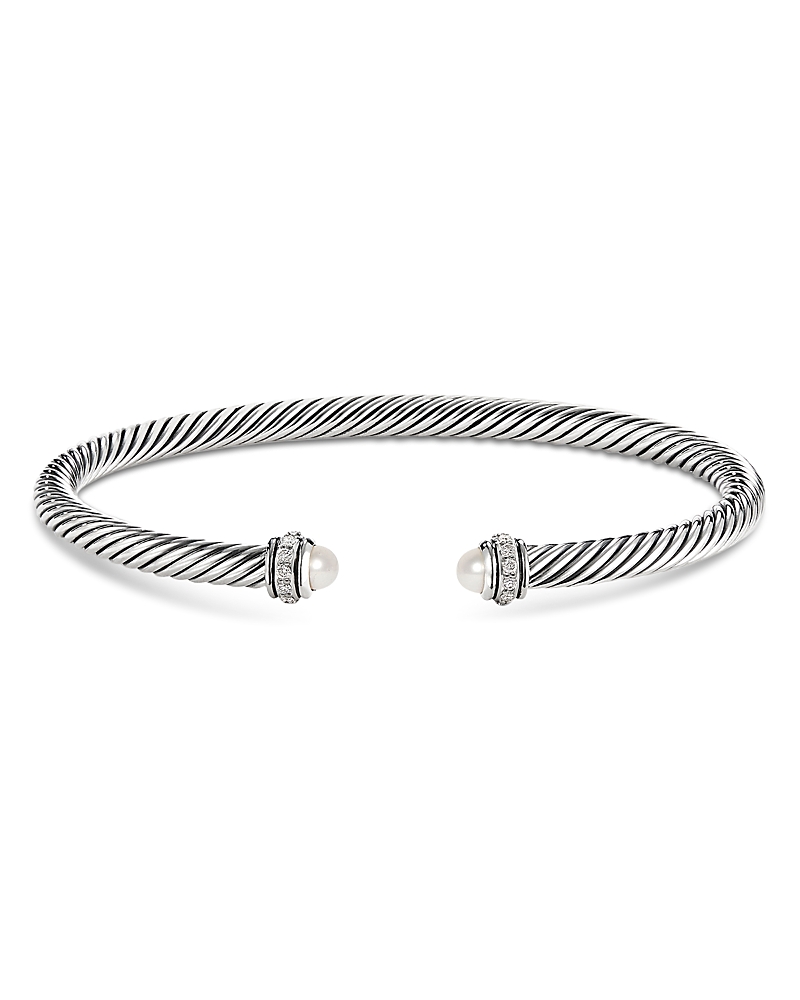 David Yurman Cable Classic Bracelet with Cultured Freshwater Pearls and Diamonds