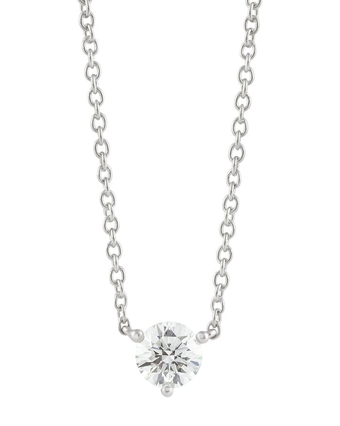 Lightbox Jewelry Lightbox Basics™ Lab Grown Diamond Solitaire Pendant Necklace In Sterling Silver, 0.37 Ct. T.w., 16" In White