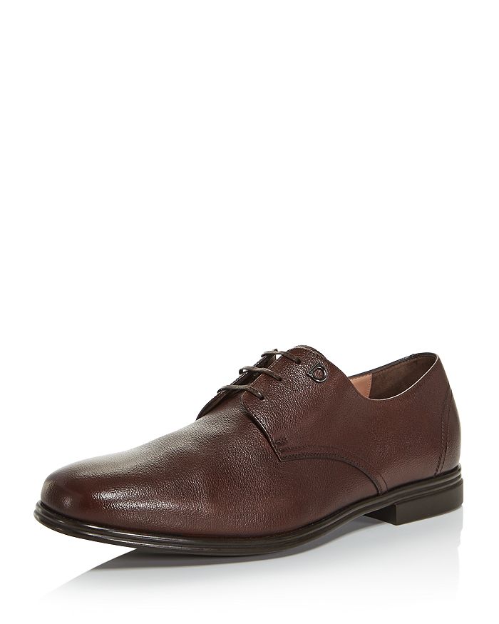 Ferragamo Men's Spencer Plain-toe Leather Oxfords - Regular In Brown