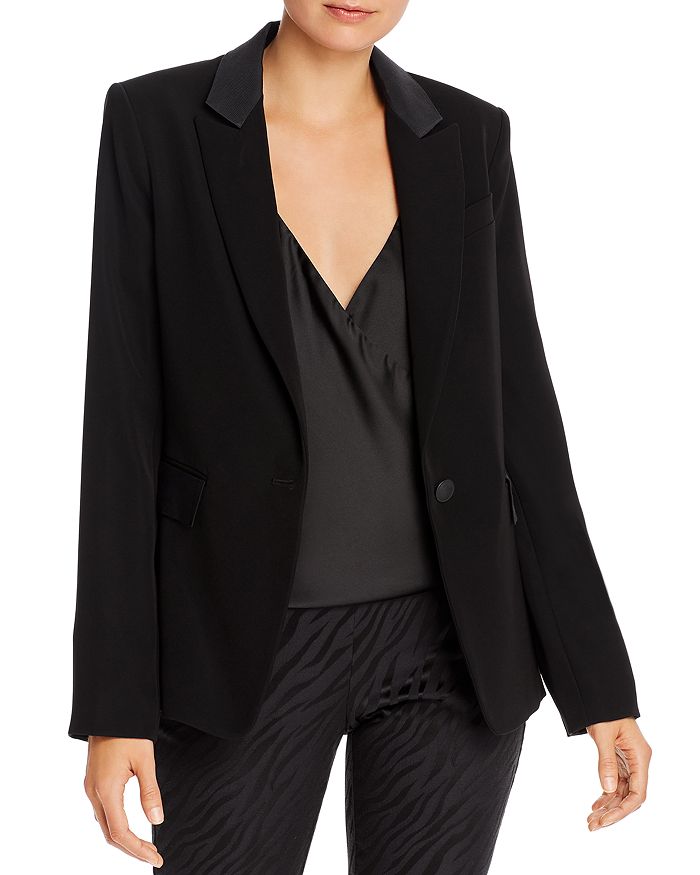 Rag & Bone Lexington Snap-front Wool Blazer In Black