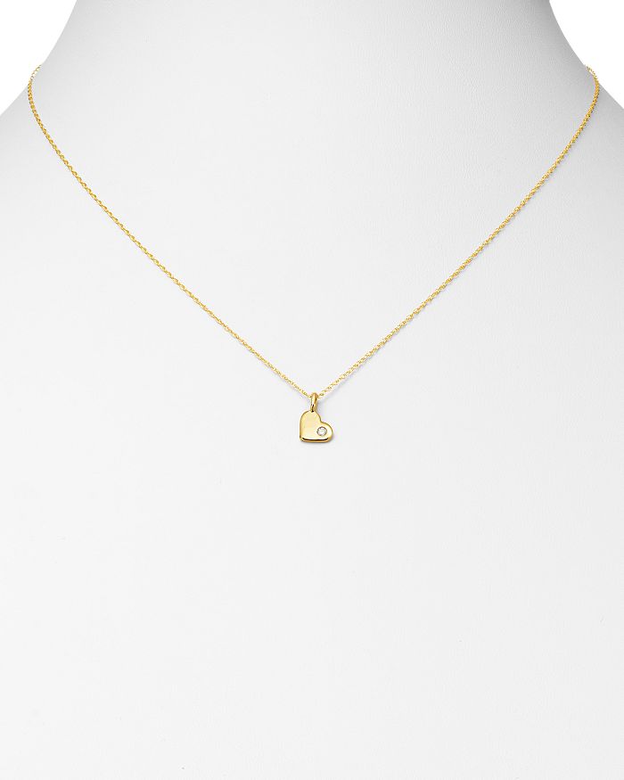 Shop Bloomingdale's Diamond Heart Pendant Necklace In 14k Yellow Gold, 0.03 Ct. T.w. - 100% Exclusive In White/gold