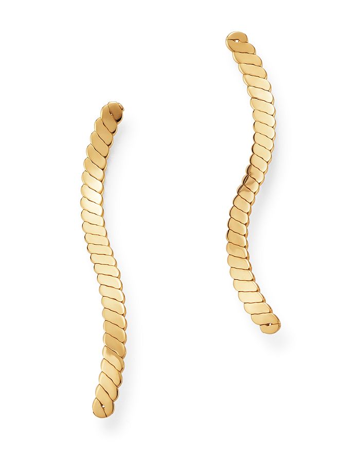 Bloomingdale's Curved Climber Earrings in 14K Yellow Gold - 100% ...