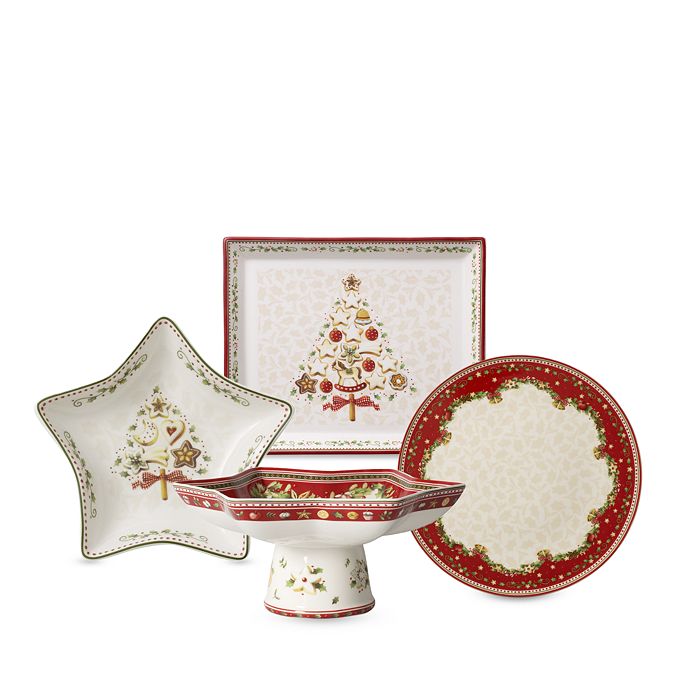 Villeroy & Boch Winter Bakery Delight Sternschale klein, Lebkuchen, Schale für Kekse, Premium Porzellan, rot, bunt, 13 cm