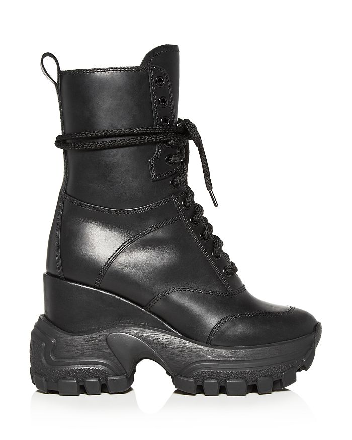 womens wedge combat boots