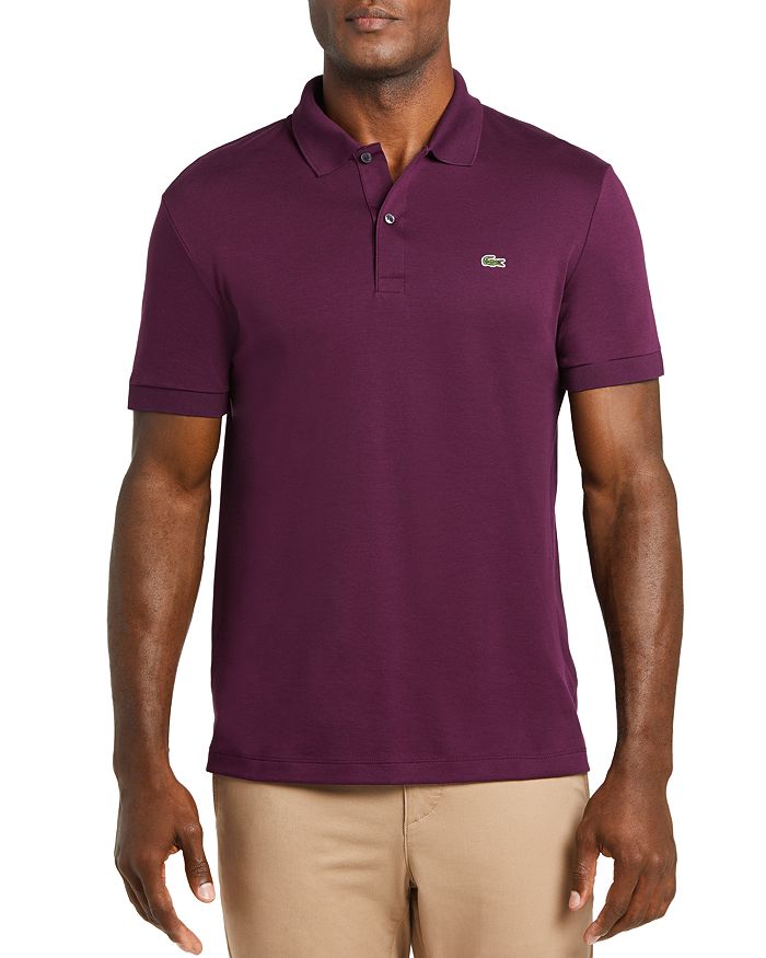 Lacoste Pima Cotton Regular Fit Polo Shirt In Eggplant