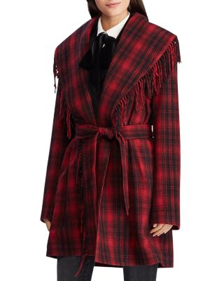 ralph lauren black wrap coat