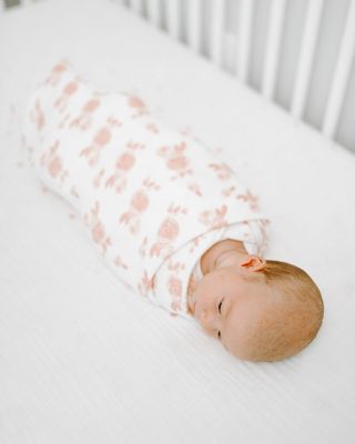 Girls' Rose Print Snuggle Knit Swaddle Blanket - Baby