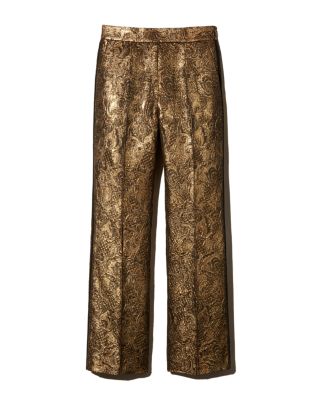 Sandro Goldy Brocade Cropped Pants 
