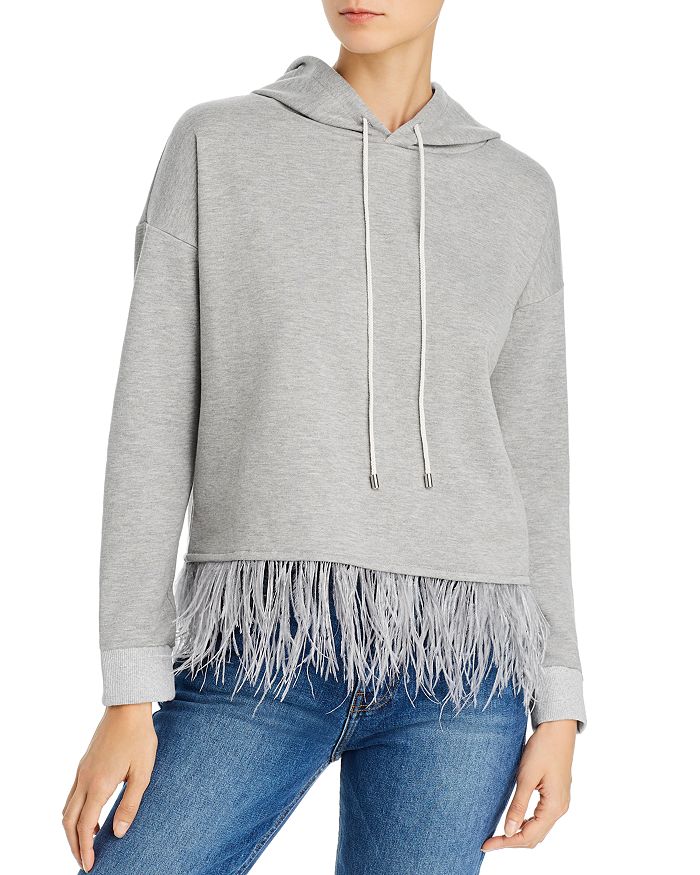Aqua Embellished Hem Hooded Sweatshirt - 100% Exclusive In Gray/gray