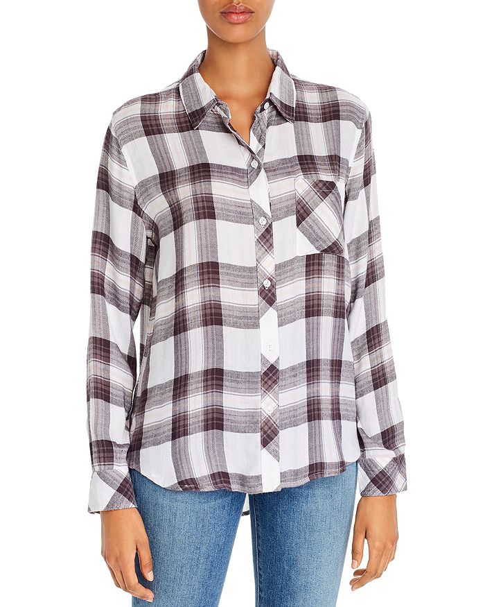 Rails Hunter Plaid Shirt In White Gray Peach