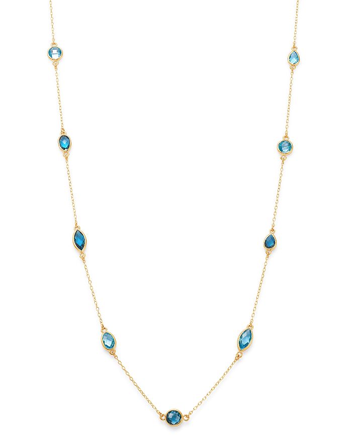 Blue topaz station necklace top