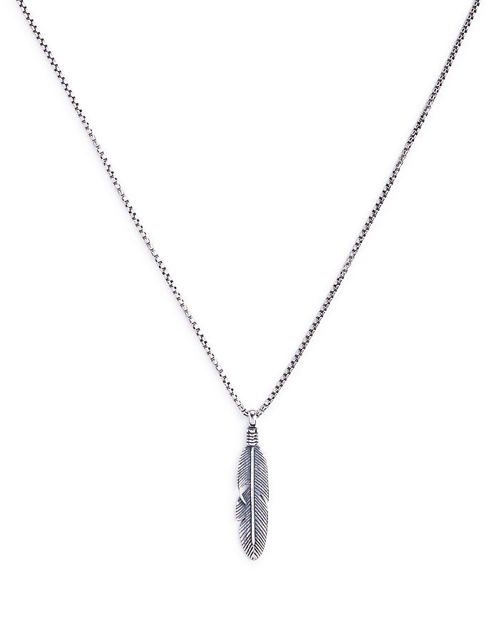 DEGS & SAL STERLING SILVER FEATHER NECKLACE, 24,0-2012