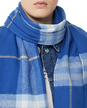 Burberry Classic Check Cashmere Scarf In Inky Blue/blue Bell