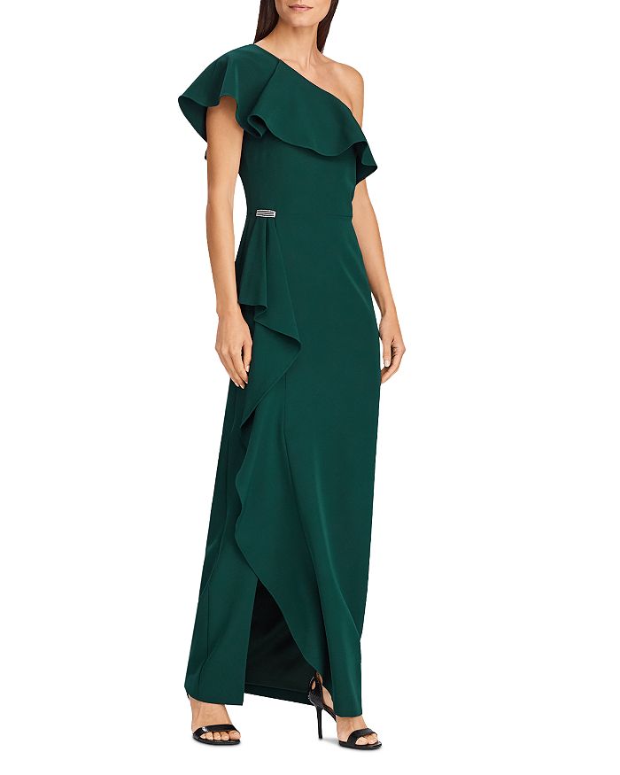 Ralph Lauren Ruffled One-Shoulder Gown | Bloomingdale's