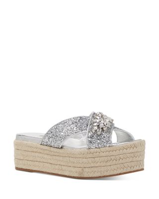 silver platform espadrilles