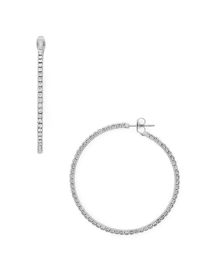 Aqua Crystal Hoop Earrings - 100% Exclusive In Silver