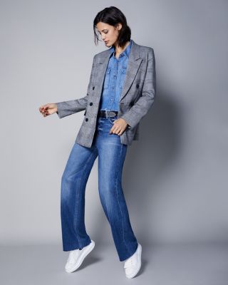 FRAME Glen Plaid Double-Breasted Blazer Bloomingdale's