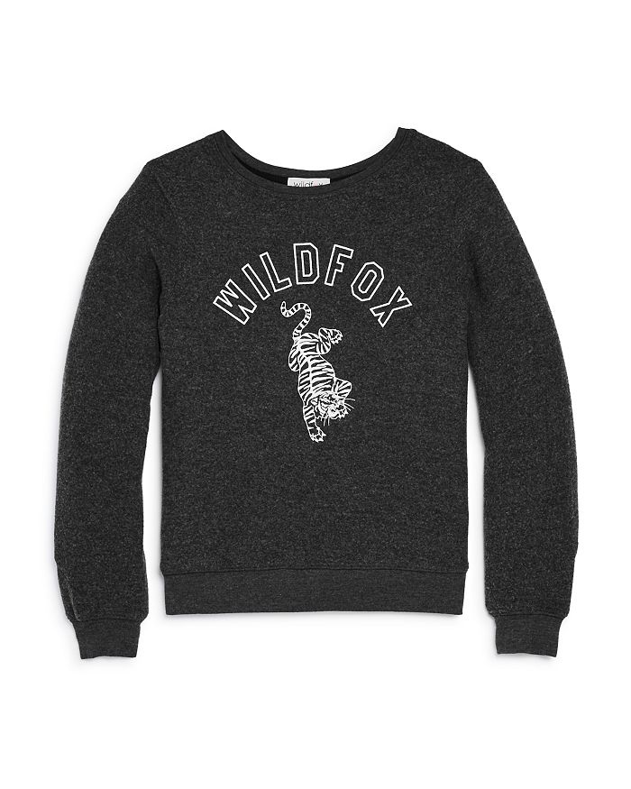 Wildfox Girls' Tiger Graphic Sweatshirt - Big Kid In Black