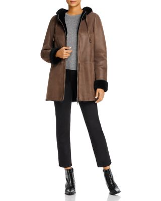 Maximilian Furs Hooded Shearling Coat - Exclusive | Bloomingdale's