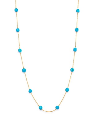 Bloomingdale's Turquoise Adjustable Station Necklace in 14K Yellow Gold, 7-19 - 100% Exclusive