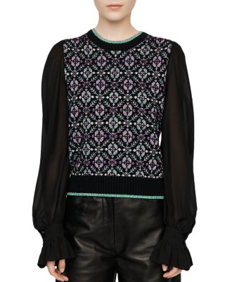 geo print sweater