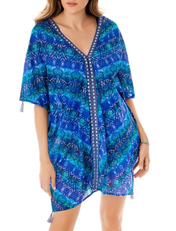 Miraclesuit Blue Curacao Caftan Swim Cover-Up | Bloomingdale's