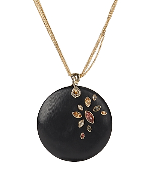 ALEXIS BITTAR CRYSTAL & MULTICOLOR STONE DISC PENDANT NECKLACE, 16,AB94N007200