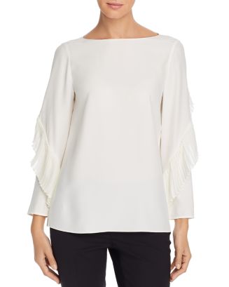 Alessia Ruffle Blouse - Black