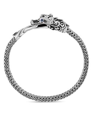 Sterling Silver Legends Naga Extra Small Chain Bracelet with Blue Sapphire Eyes