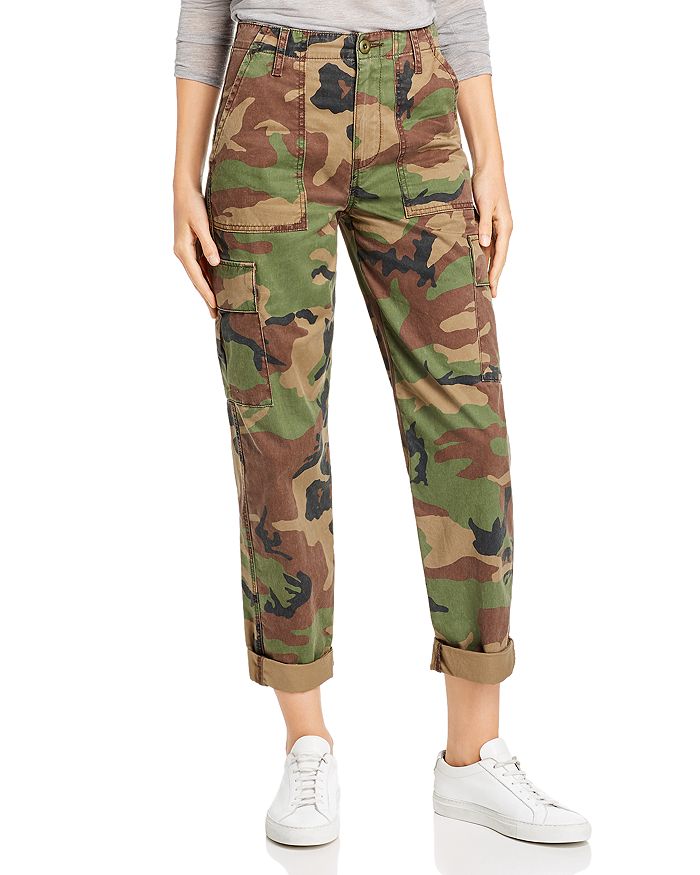 Hudson High Rise Straight Classic Jeans In Stone Camo