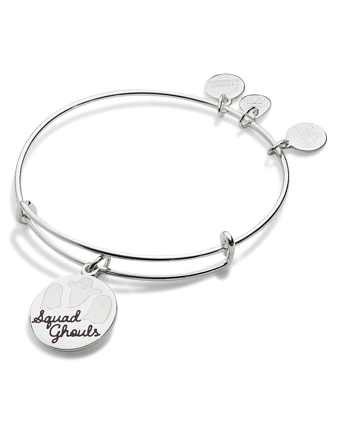 Alex And Ani Squad Ghouls Expandable Charm Bracelet In Silver