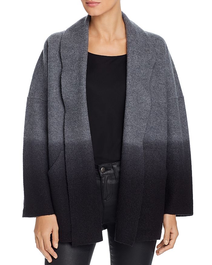 Eileen Fisher Dip-dyed Wool Jacket In Ash Blue