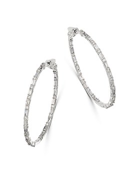 Bloomingdale's - Diamond Inside-Out Hoop Earrings in 14K White Gold, 2.0 ct. t.w. - 100% Exclusive