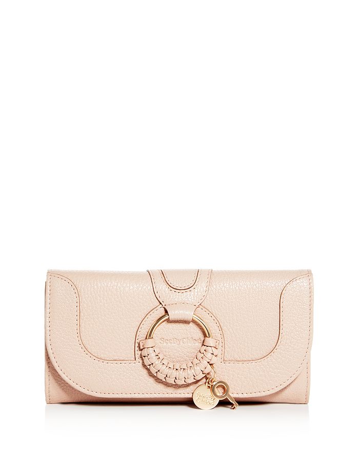 See By Chloé See By Chloe Hana Leather Continental Wallet In Powder/gold