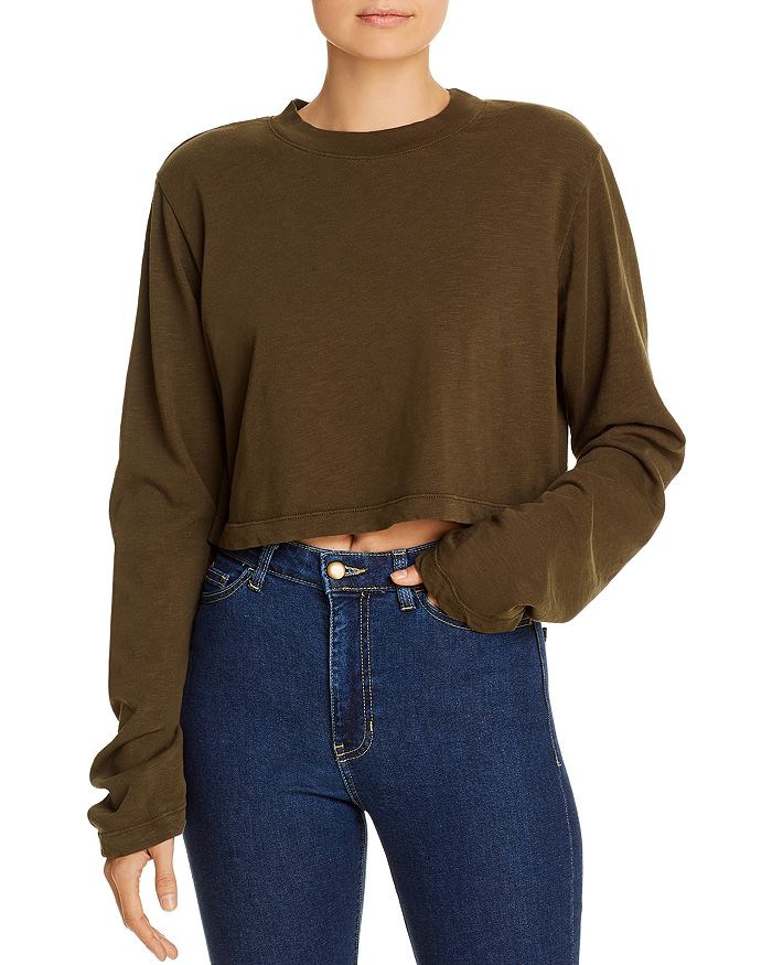 COTTON CITIZEN TOKYO LONG-SLEEVE CROPPED TEE,W210655