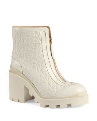 Gucci Women's G Rhombus Leather Mid-Heel Ankle Boots | Bloomingdale's