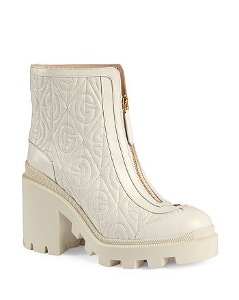 identifikation skyde skridtlængde Gucci Women's G Rhombus Leather Mid-Heel Ankle Boots | Bloomingdale's