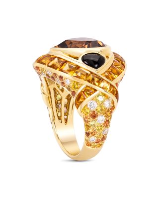 Marina B 18K Yellow Gold Multi-Gemstone & Pavé Diamond Alpena Ring ...