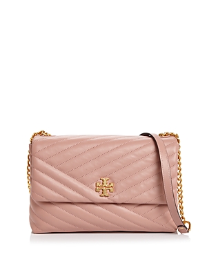 Tory Burch Kira Chevron Leather Shoulder Bag In Pink Moon/gold | ModeSens