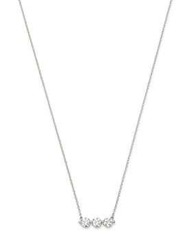 Bloomingdale's - Diamond Three-Stone Bar Necklace in 14K White Gold, 0.40 ct. t.w. - 100% Exclusive