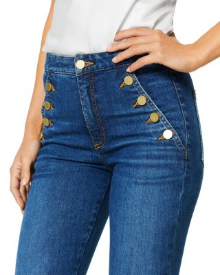 Helena High Rise Flared Sailor Jeans in Medium Wash