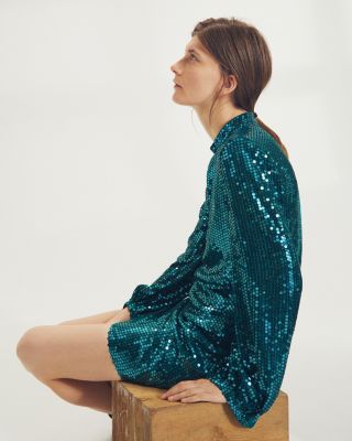 whistles dena sequin dress Sequin Mock Neck Sheath Dress  JULIA JORDAN