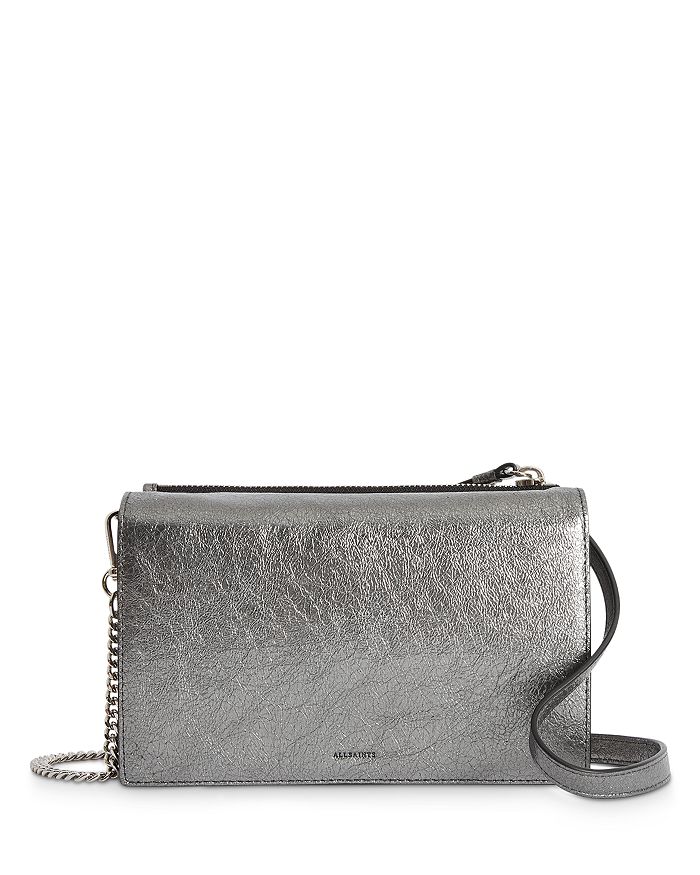 ALLSAINTS Miki Metallic Leather Chain Wallet Bloomingdale s