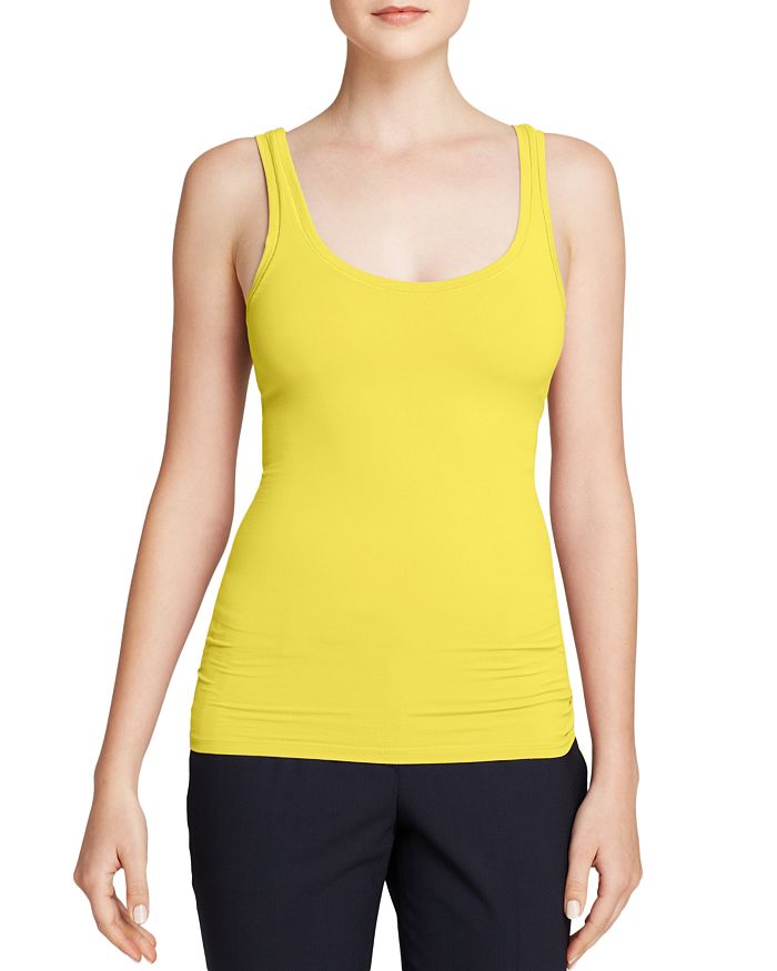 Theory Len Tubular Stretch Jersey Tank Top In Citron